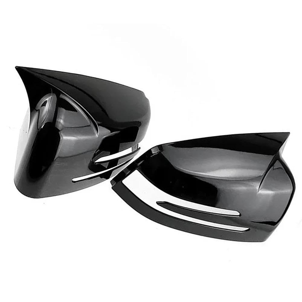 Rückspiegel-Schutzabdeckungen, Autozubehör Für BENZ A B C E S CLA GLA GLK W204 W212 W221 W246, Seitenspiegelabdeckungen Zubehör(Glossy Black) von LIVZFRLZ
