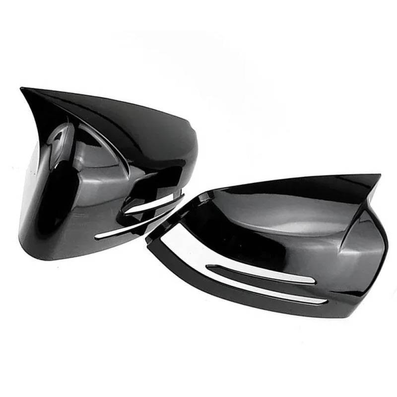 Rückspiegel-Schutzabdeckungen, Autozubehör Für BENZ A B C E S CLA GLA GLK W204 W212 W221 W246, Seitenspiegelabdeckungen Zubehör(Glossy Black) von LIVZFRLZ