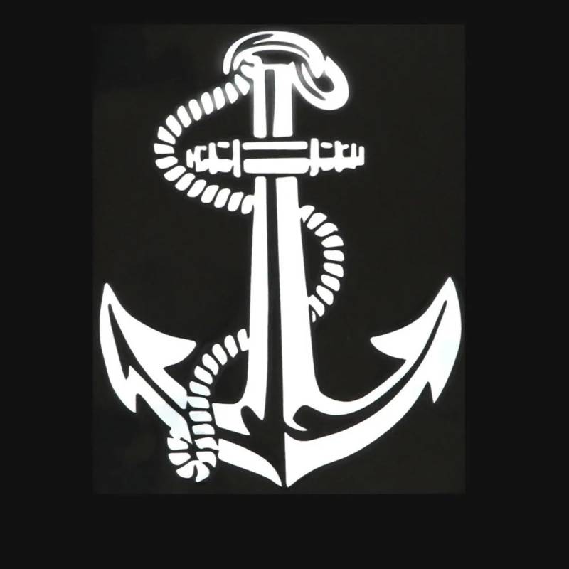 Schiff Boot Anker Seil Seemann Reisen Vinly Aufkleber Autoaufkleber(Silver 25.2CM) von LIVZFRLZ