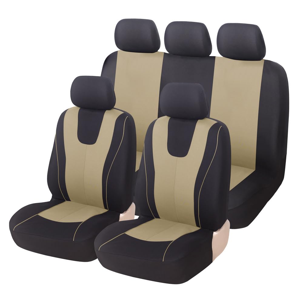 LIYUANMU 5-Sitze Autositzbezüge Sitzbezug für Renault Trafic 2015-2021, aus Polyesterfaser Komplett-Set mit Zubehör, Wasserdicht, Airbag kompatibel,A/BEIGE LIYUANMU 5-Sitze Autositzbezüge Sitzbezug für Renault Trafic 2015-2021, aus Polyesterfaser Komplett-Set mit Zubehör, Wasserdicht, Airbag kompatibel,A/BEIGE von LIYUANMU