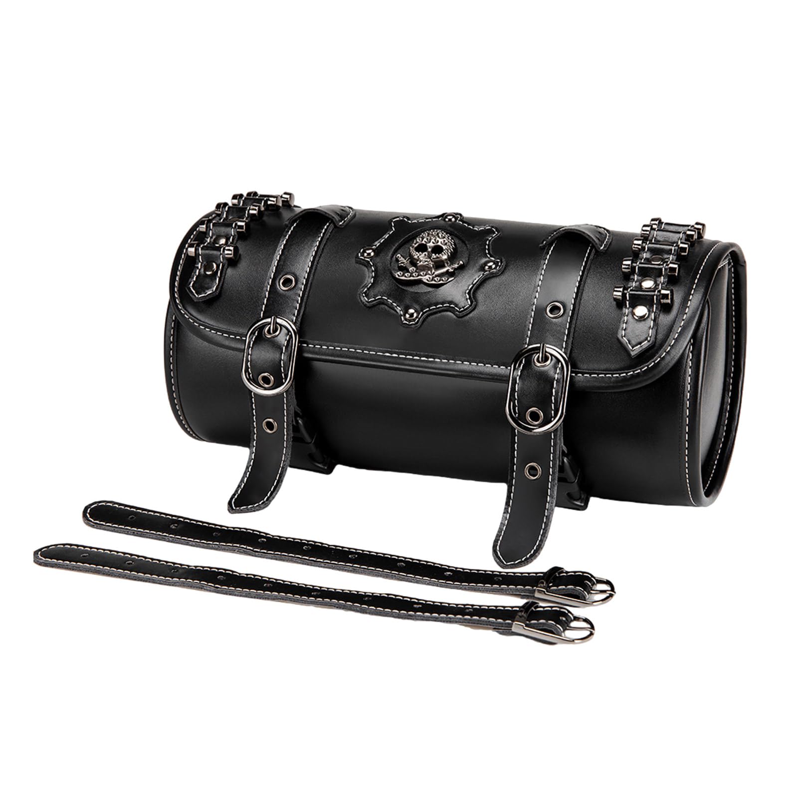 LIbgiubhy Motorrad-Fronttasche, Motorrad-Werkzeugtasche, Werkzeugtasche, Rolltasche, Satteltasche, Totenkopf-Muster, PU-Vorderradgabel, Lenkertasche LIbgiubhy Motorrad-Fronttasche, Motorrad-Werkzeugtasche, Werkzeugtasche, Rolltasche, Satteltasche, Totenkopf-Muster, PU-Vorderradgabel, Lenkertasche von LIbgiubhy