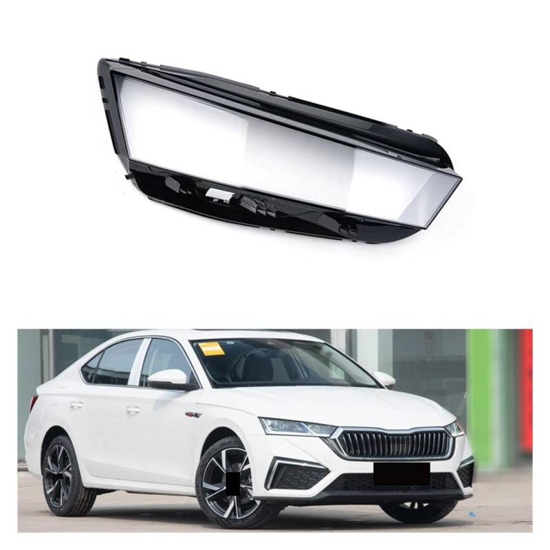 Auto Licht Lampe Kompatibel Für Skoda Octavia 2020 2021 2022 2023 Auto Scheinwerfer Abdeckung Objektiv Glas Schale Vorne Scheinwerfer Transparent Lampenschirm(Left and right) von LJBaab