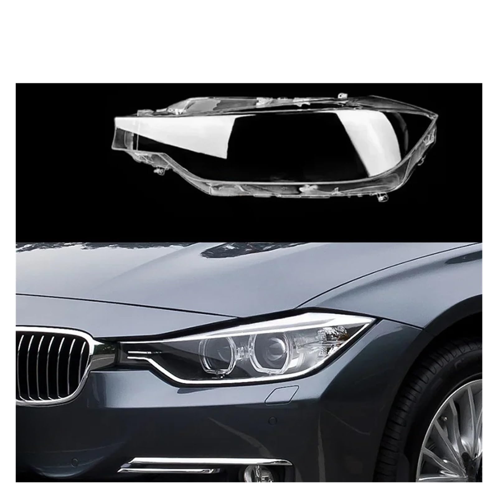 Auto Transparentes Gehäuse Frontscheinwerfer Objektiv Shell Cover Glas Lampenabdeckung Lampenschirm Kompatibel für BMW 3er F30 F31 F35 2013-2015(Left) von LJBaab