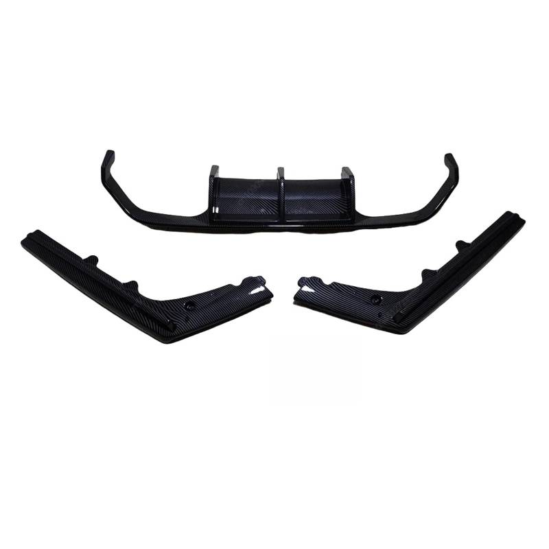 Auto hinteren Stoßfänger Diffusor Spoiler Lippensplitter mit LED-Licht kompatibel for BMW M3 F80 M4 F82 F83 2014-2020 V Style Bodykits Schwarz Tuning Tuning(Carbon Look) von LJBaab