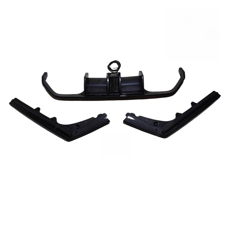Auto hinteren Stoßfänger Diffusor Spoiler Lippensplitter mit LED-Licht kompatibel for BMW M3 F80 M4 F82 F83 2014-2020 V Style Bodykits Schwarz Tuning Tuning(Carbon Look With LED) von LJBaab