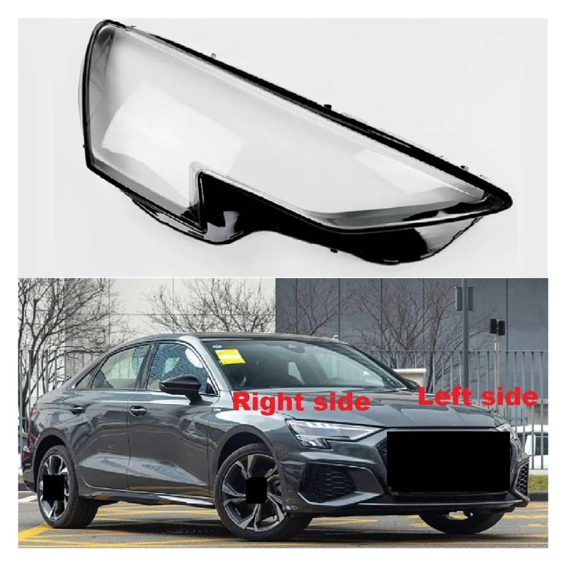 Autoscheinwerferlinse Kompatibel für Audi A3 2021 2022 Kunststoff Transparente Schalenmaske Scheinwerferabdeckung Ersetzen Sie das Originalglas(2PCS right and left) von LJBaab