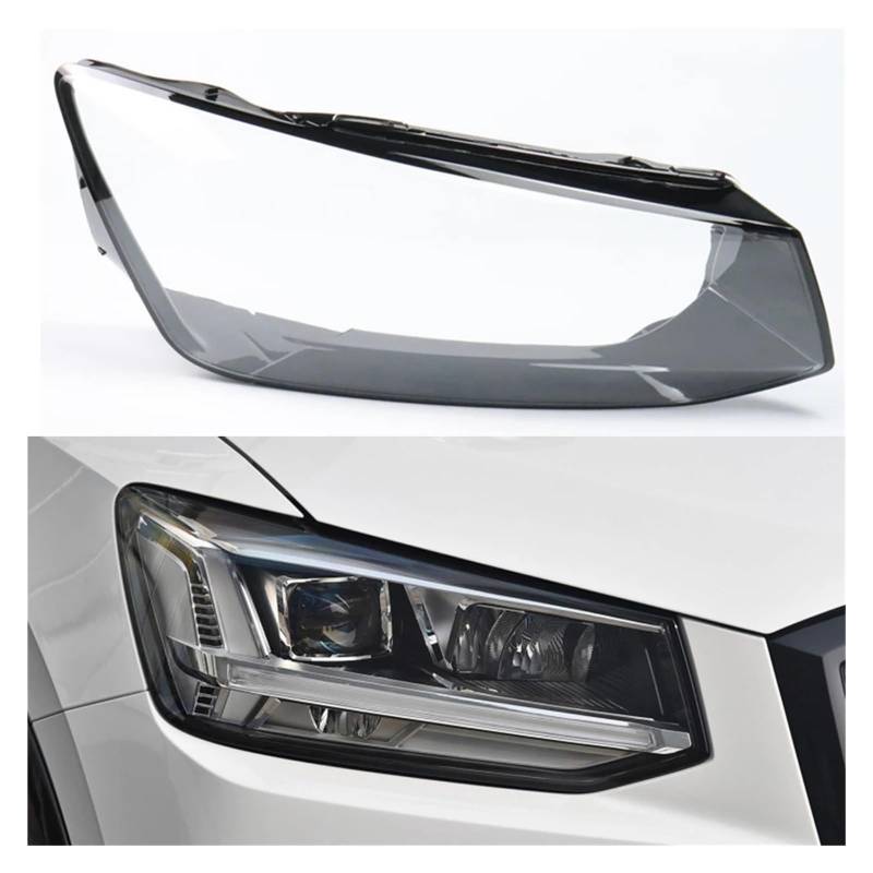 Kompatibel für Audi Q2 2018~2021 Transparent Lampenschirm Lampe Schatten Front Scheinwerfer Shell Scheinwerfer Abdeckung Objektiv(Left style B) von LJBaab