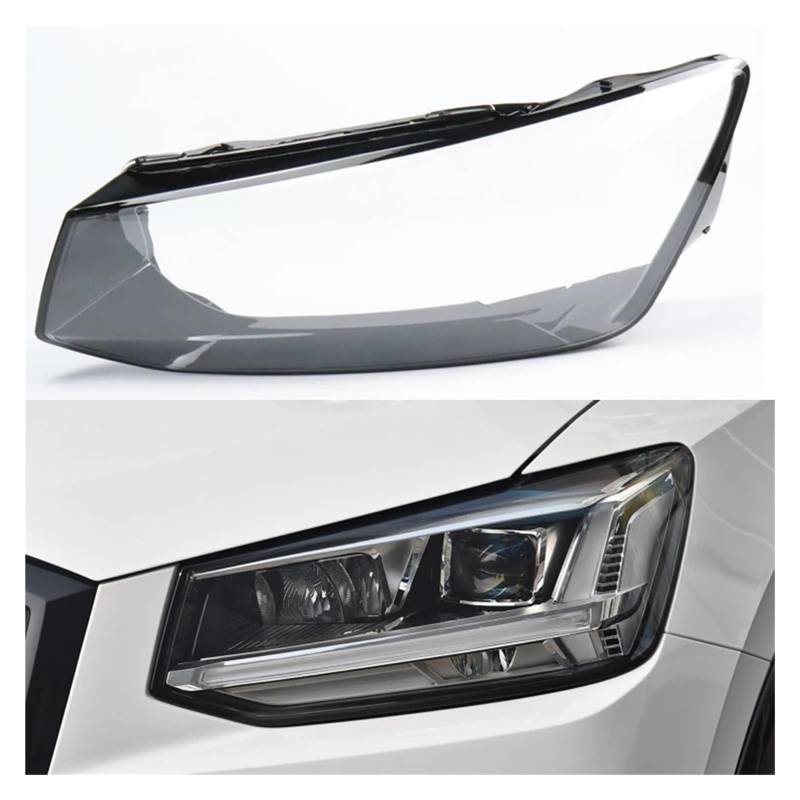 Kompatibel für Audi Q2 2018~2021 Transparent Lampenschirm Lampe Schatten Front Scheinwerfer Shell Scheinwerfer Abdeckung Objektiv(Right style B) von LJBaab