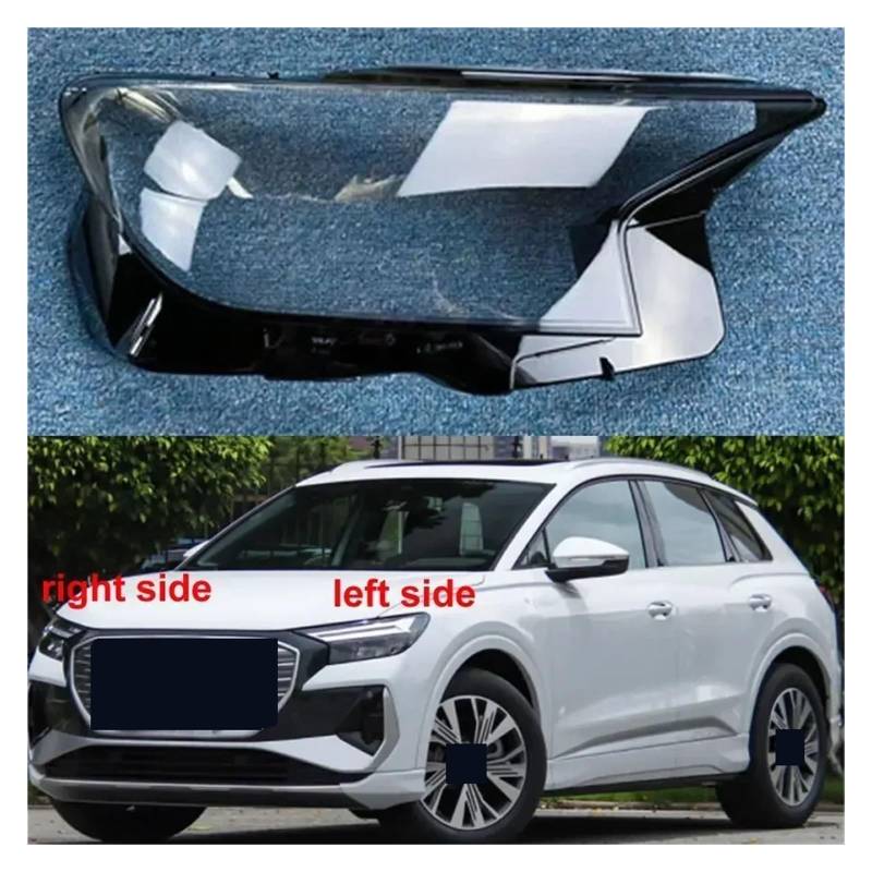 Kompatibel für Audi Q4 2022 2023 Autozubehör Scheinwerferlinsenabdeckung Scheinwerferschale Lampenschirm Transparente Schattenmaske(1pcs Left and Right) von LJBaab