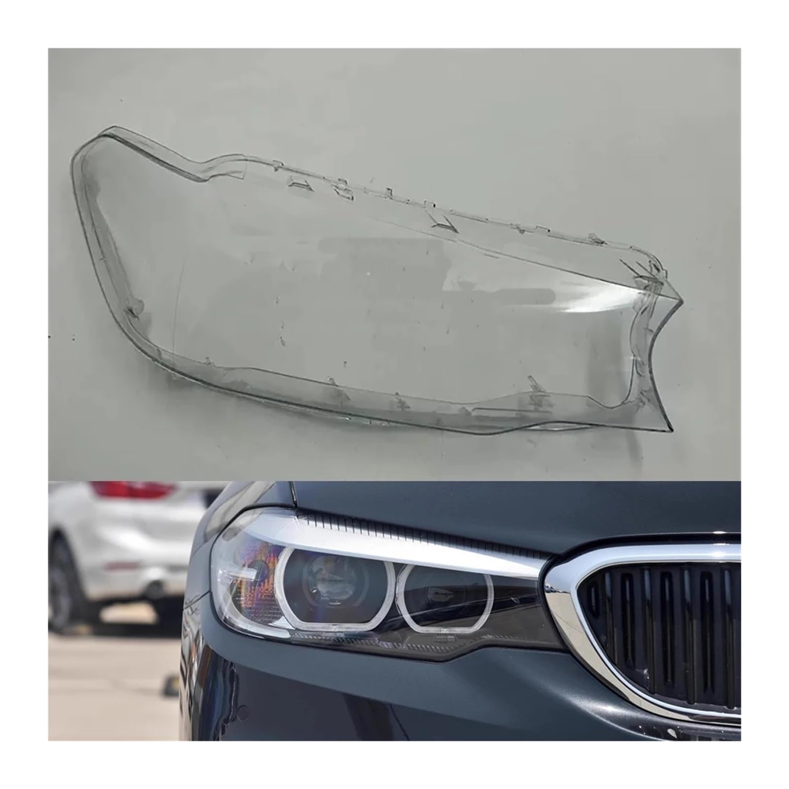 Kompatibel für BMW 5 Series G30 G38 520i 523i 525i 528i 530i 2018–2020 Auto-Frontscheinwerfer-Objektivabdeckung Autogehäuse Scheinwerferglas Lampenschirm(RHD) von LJBaab