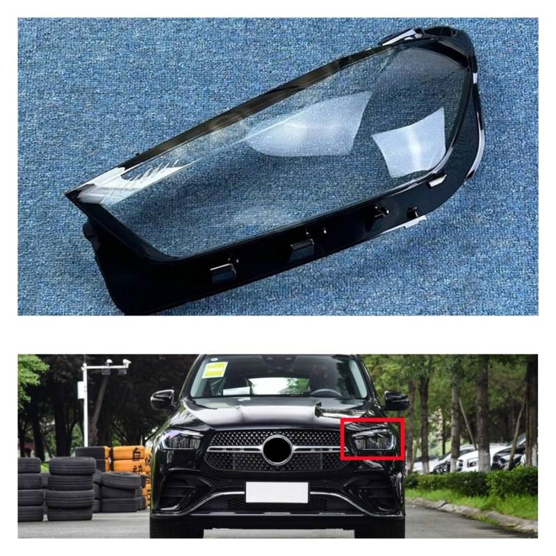 Kompatibel für Benz GLE GLE350 GLE450 2024 Zubehör Autos Frontscheinwerferabdeckung Ersetzen Sie den Originallampenschirm(1pcs Left and Right) von LJBaab