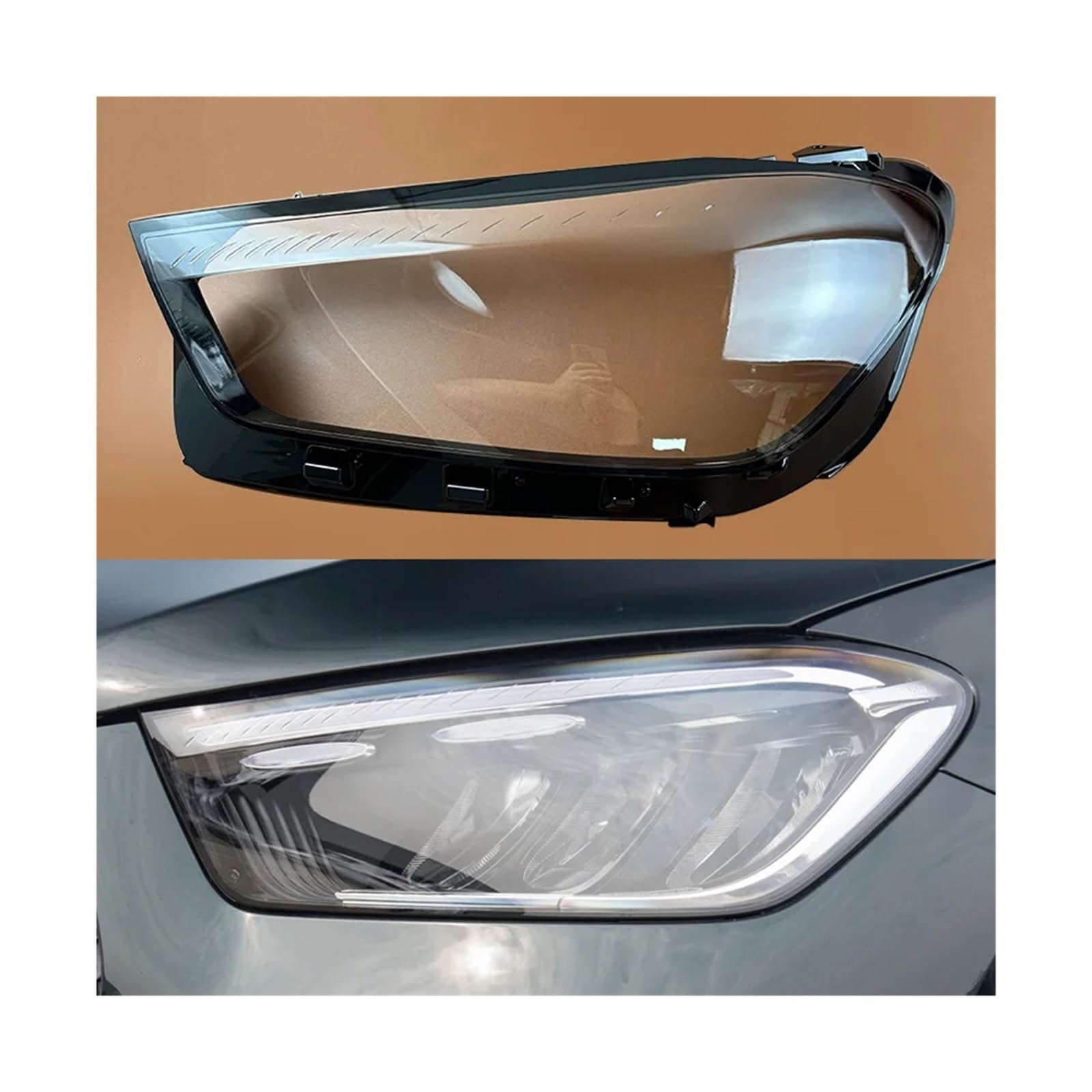 Kompatibel für Benz GLE W167 Scheinwerfer Transparent Lampenschirm Shell Masken Scheinwerfer Abdeckung Objektiv GLE350 GLE450 2024 2025(Left) von LJBaab