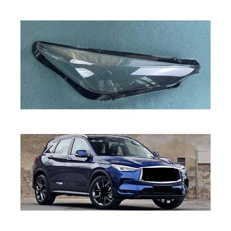 Kompatibel für Infiniti QX50 2018 2019 2020 2021 2022 2023 Autoscheinwerferabdeckung Scheinwerferlampenschale Transparentes Lampenschirmgehäuse Glaslinse(Right) von LJBaab