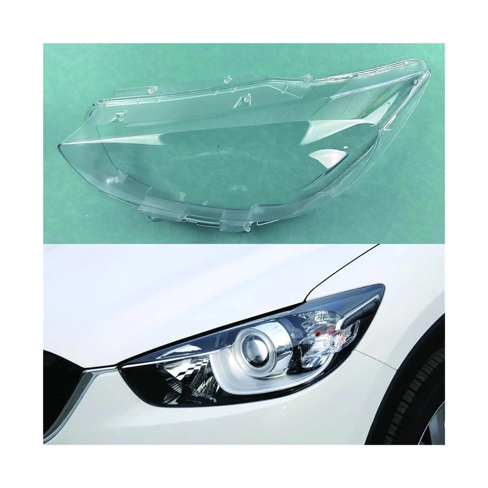 Kompatibel für Mazda CX-5 CX5 2013 2014 2015 2016 Auto-Frontscheinwerferglas Scheinwerfer Transparenter Lampenschirm Lampengehäuse Scheinwerferabdeckung Objektiv(Left) von LJBaab