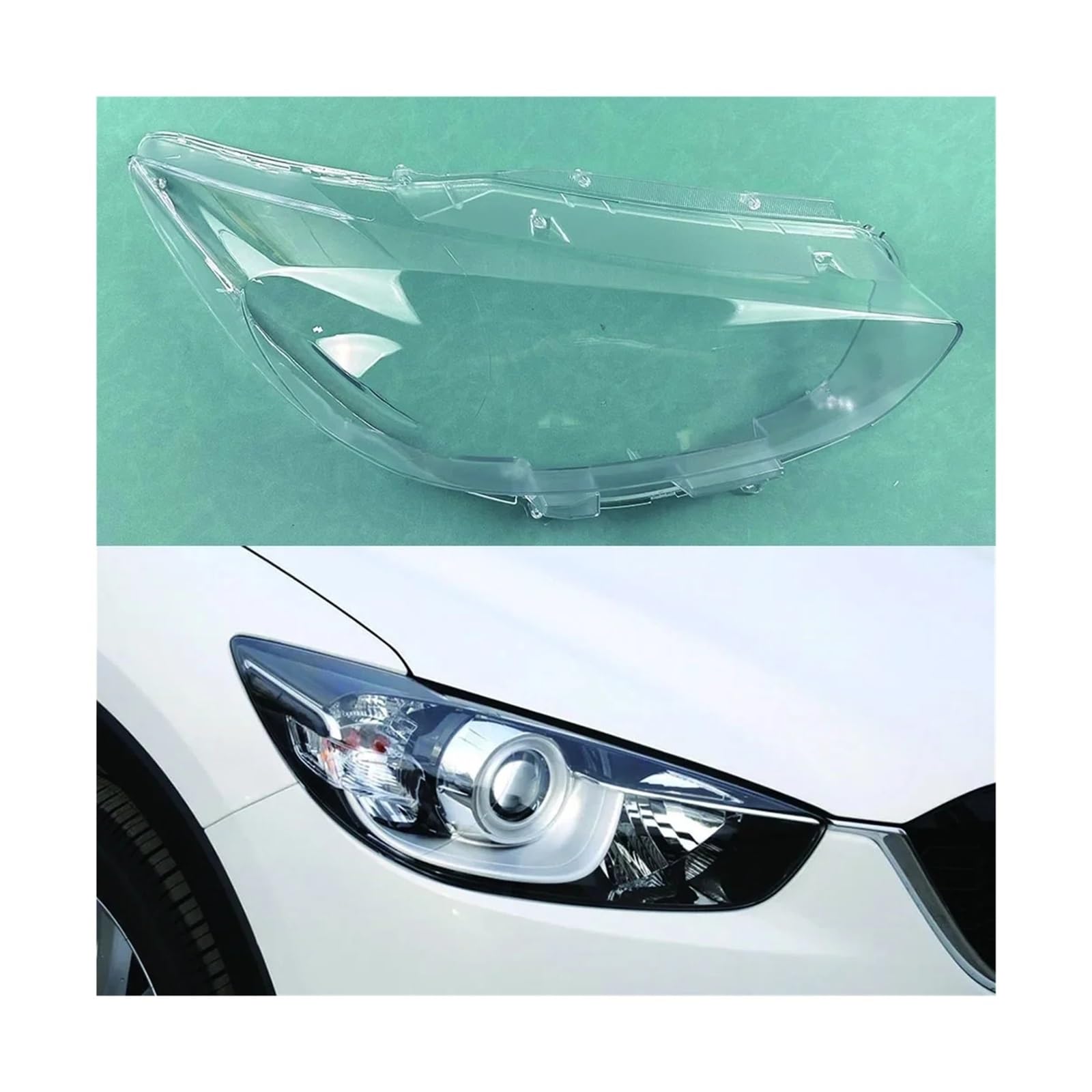 Kompatibel für Mazda CX-5 CX5 2013 2014 2015 2016 Auto-Frontscheinwerferglas Scheinwerfer Transparenter Lampenschirm Lampengehäuse Scheinwerferabdeckung Objektiv(Right) von LJBaab
