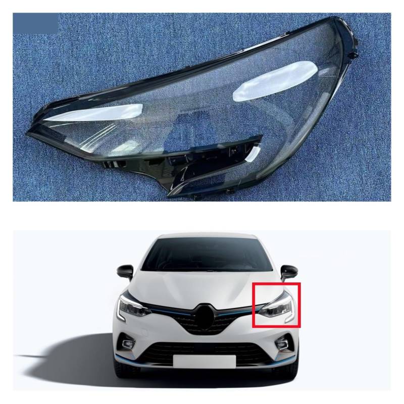 Kompatibel für Renault Clio 2019 2020 2021 2022 Scheinwerferabdeckung Transparent Lampenschirm Lampenlinse Scheinwerferschale(1pcs Left and Right) von LJBaab