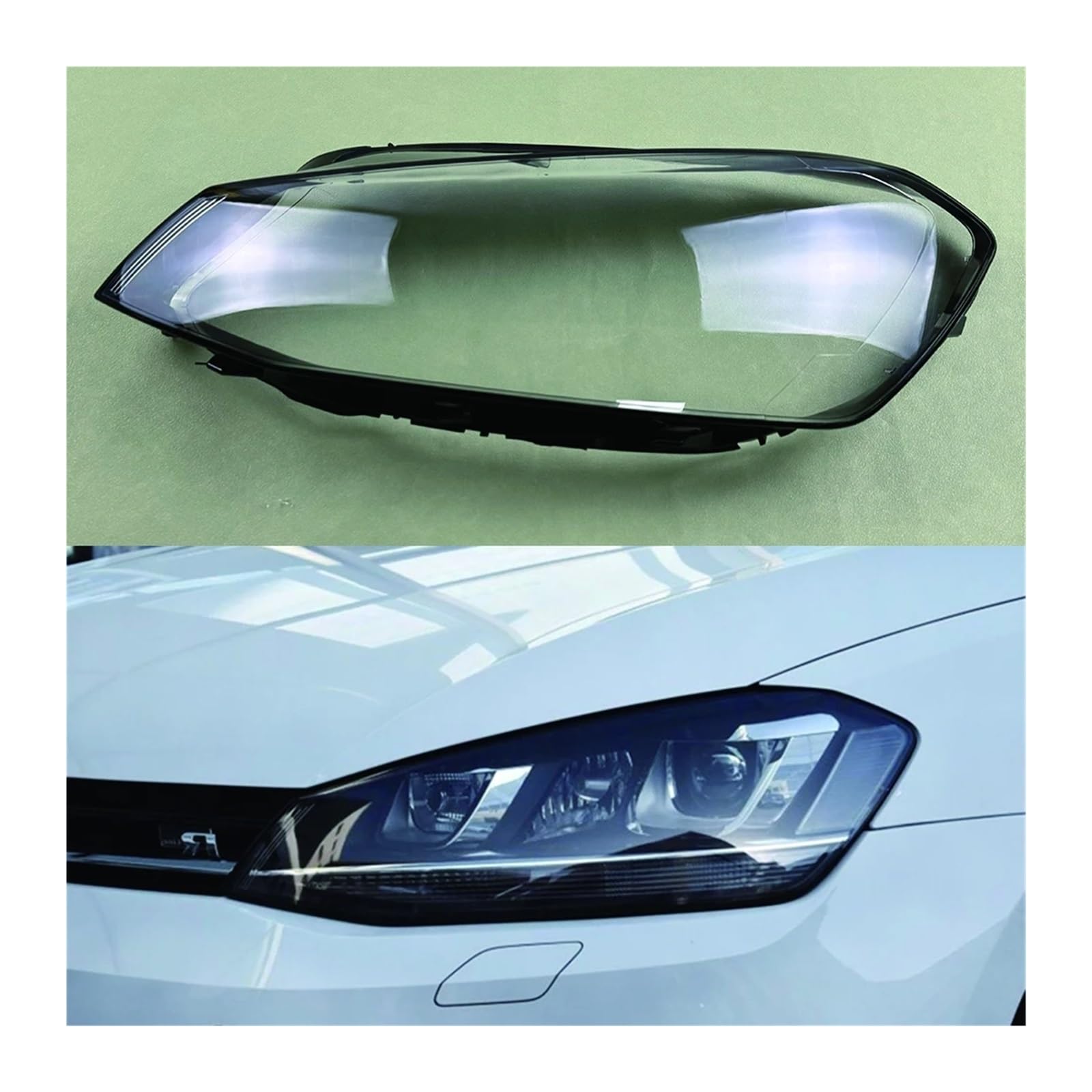 Kompatibel für VW Golf 7 MK7 GTI 2014–2017 Auto-Frontscheinwerfer-Abdecklinse, Glas, Scheinwerfer, transparente Lampenschirm-Lampenschalenmasken(Left) von LJBaab