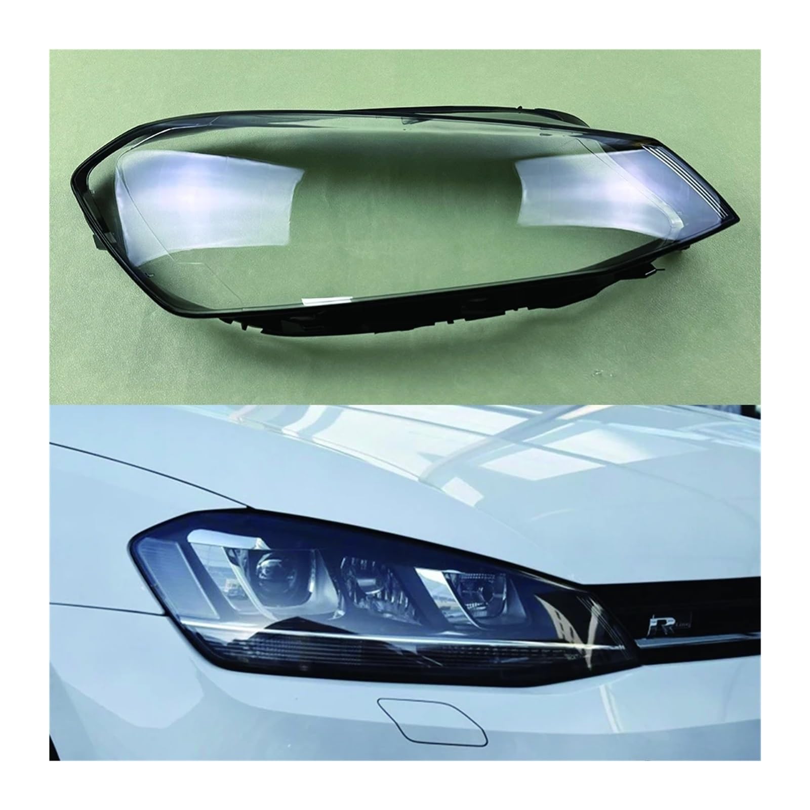 Kompatibel für VW Golf 7 MK7 GTI 2014–2017 Auto-Frontscheinwerfer-Abdecklinse, Glas, Scheinwerfer, transparente Lampenschirm-Lampenschalenmasken(Right) von LJBaab