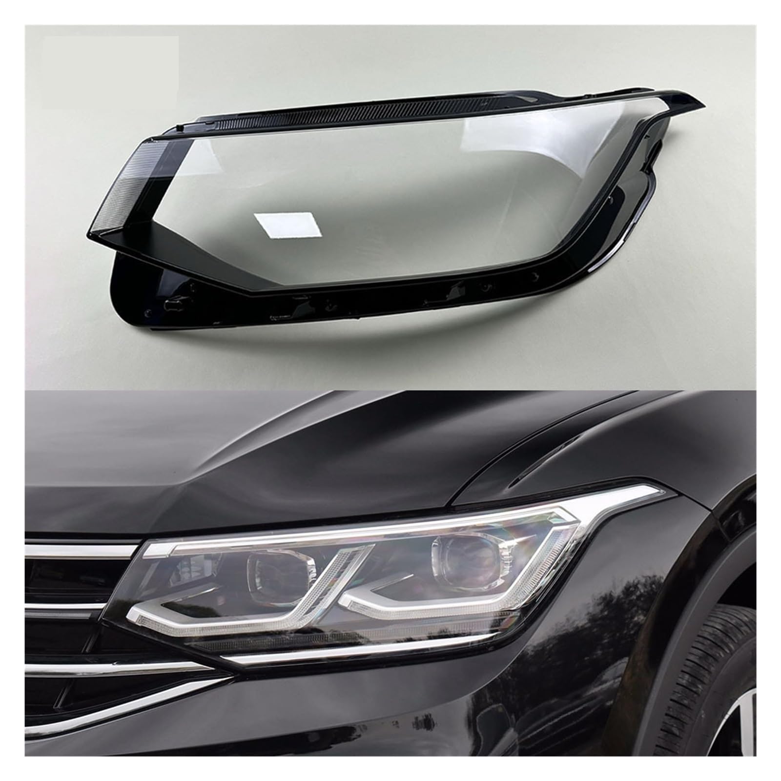 Kompatibel für VW L 2022 2023 Hohe Scheinwerferabdeckung Scheinwerferschale Transparente Linse Ersetzen Sie den Originallampenschirm(Left style B) von LJBaab