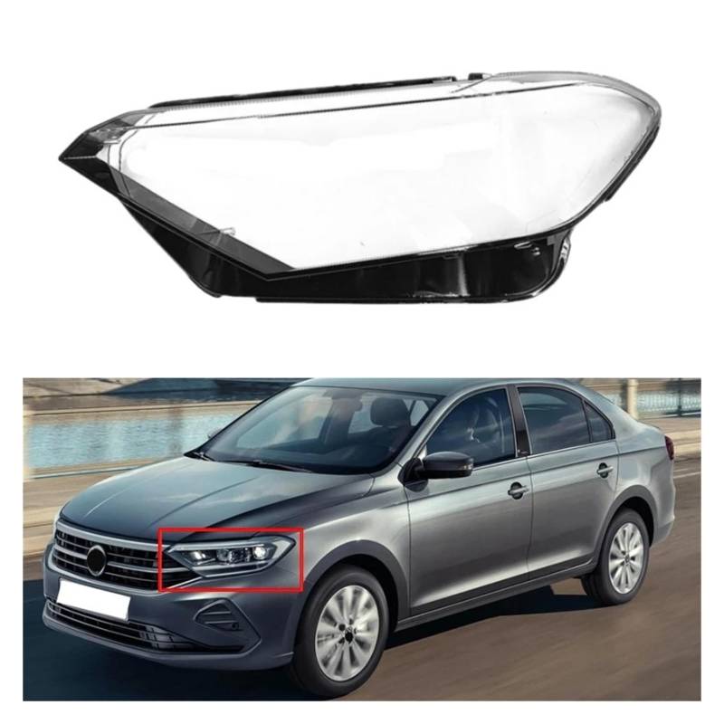 Kompatibel für VW Polo 2020 2021 2022 Autointerne Ersatzteile Glasscheinwerfer ersetzen den Originallampenschirm(1pcs Left and Right) von LJBaab