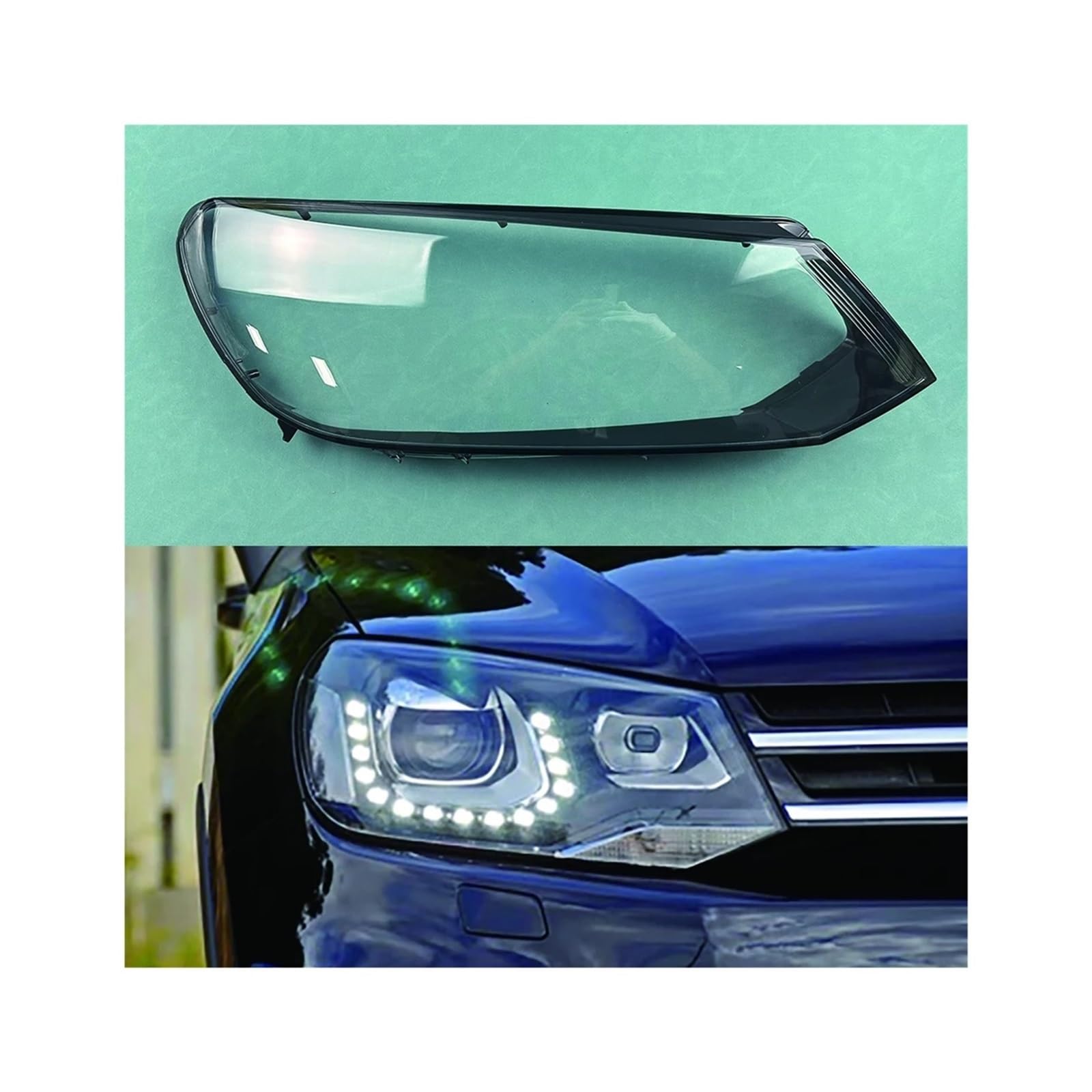 Kompatibel für VW Touareg 2011–2014, Auto-Frontscheinwerferabdeckung, Auto-Scheinwerfer-Lampenschirm, Lampenabdeckung, Scheinwerfer-Lichtglas-Objektivschale(Right) von LJBaab