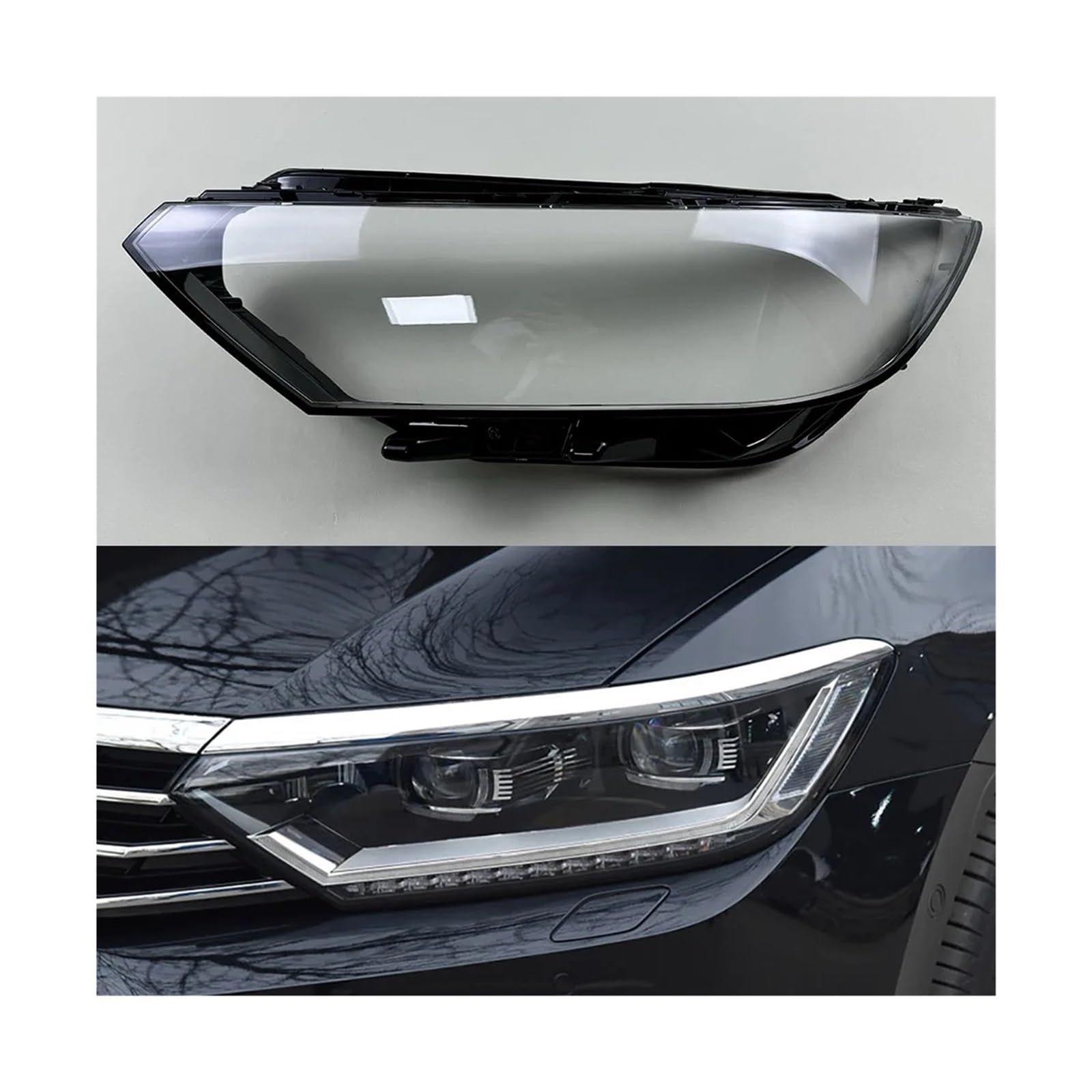 Scheinwerferabdeckung Objektiv Transparent Lampenschirm Scheinwerfer Shell Kompatibel Für VW Magotan Passat B8 2017 2018 2019 LED(Left) von LJBaab