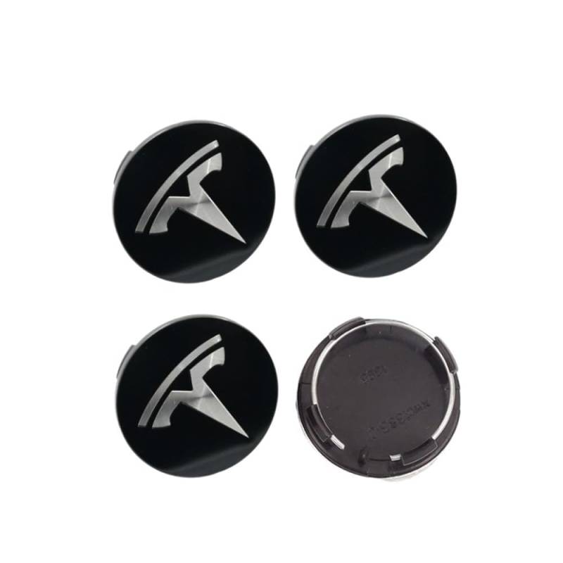 4 Stück Auto Nabenkappen für Tesla Model S Model X Model 3 Model Y 56MM,Radnaben Ersatzrad Abdeckungen Felgendeckel Radnabenabdeckung Radmutterkappen Wasserdicht Felgen Zubehör,D von LJJWIW