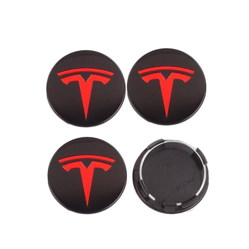 4 Stück Auto Nabenkappen für Tesla Model S Model X Model 3 Model Y 56MM,Radnaben Ersatzrad Abdeckungen Felgendeckel Radnabenabdeckung Radmutterkappen Wasserdicht Felgen Zubehör,G von LJJWIW