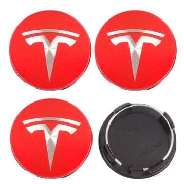 4 Stück Auto Nabenkappen für Tesla Model X Model S Model 3 Model Y 56 MM,Radnaben Ersatzrad Abdeckungen Felgendeckel Radnabenabdeckung Radmutterkappen Wasserdicht Felgen Zubehör,F von LJJWIW
