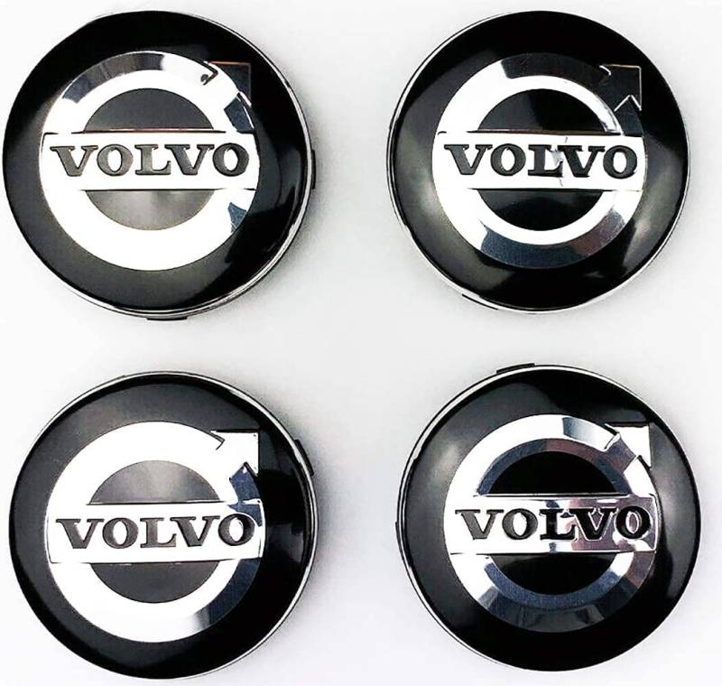 4 Stück Auto Nabenkappen für Volvo V40 V60 V90 S60 S40 V70 XC70 XC60 XC90,Radnaben Ersatzrad Abdeckungen Felgendeckel Radnabenabdeckung Radmutterkappen Wasserdicht Felgen Zubehör von LJJWIW