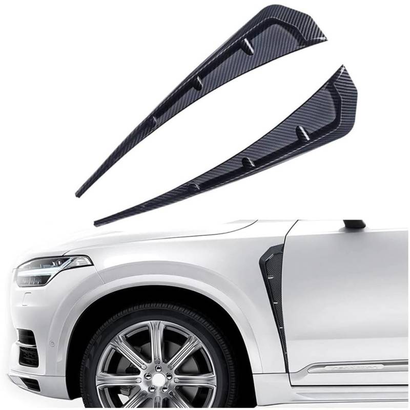 LJSDZLHY Auto Kotflügel Seitenschlitz Aufkleber für Hyundai kona 2017-2021,Wasserdicht Auto Lufteinlass Aufkleber Shark Gills Seiten Fender Auto Seitentür Dekoration Zubehör,A-Carbon Fiber Pattern von LJSDZLHY