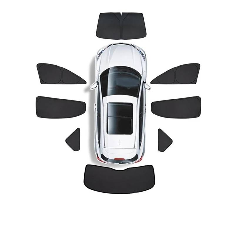 Auto Seitenfenster Sonnenschutz für VW Multivan T5 2003-2015, UV-Schutz für Seitenscheiben Vorne Hinten Atmungsaktive Mesh-Abdeckung,8 PCS Full von LJWAN