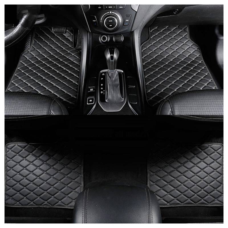 Leder Auto Fußmatten Set für SMART forfour 2015-2023, Allwetter Autoteppich Wasserdicht rutschfest Passgenaue Fahrermatten Vorne und Hinten,C Black Red von LJWAN