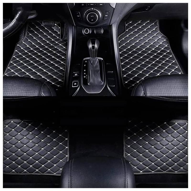 Leder Auto Fußmatten Set für Toyota Sienna 2011-2016, Allwetter Autoteppich Wasserdicht rutschfest Passgenaue Fahrermatten Vorne und Hinten,B Black Beige von LJWAN