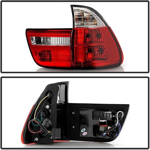 Auto-Rücklicht für BMW X5 E53 SUV 2000-2006, bieten gute Sichtbarkeit,Autoteile,Red Clear von LJYBOOMWW