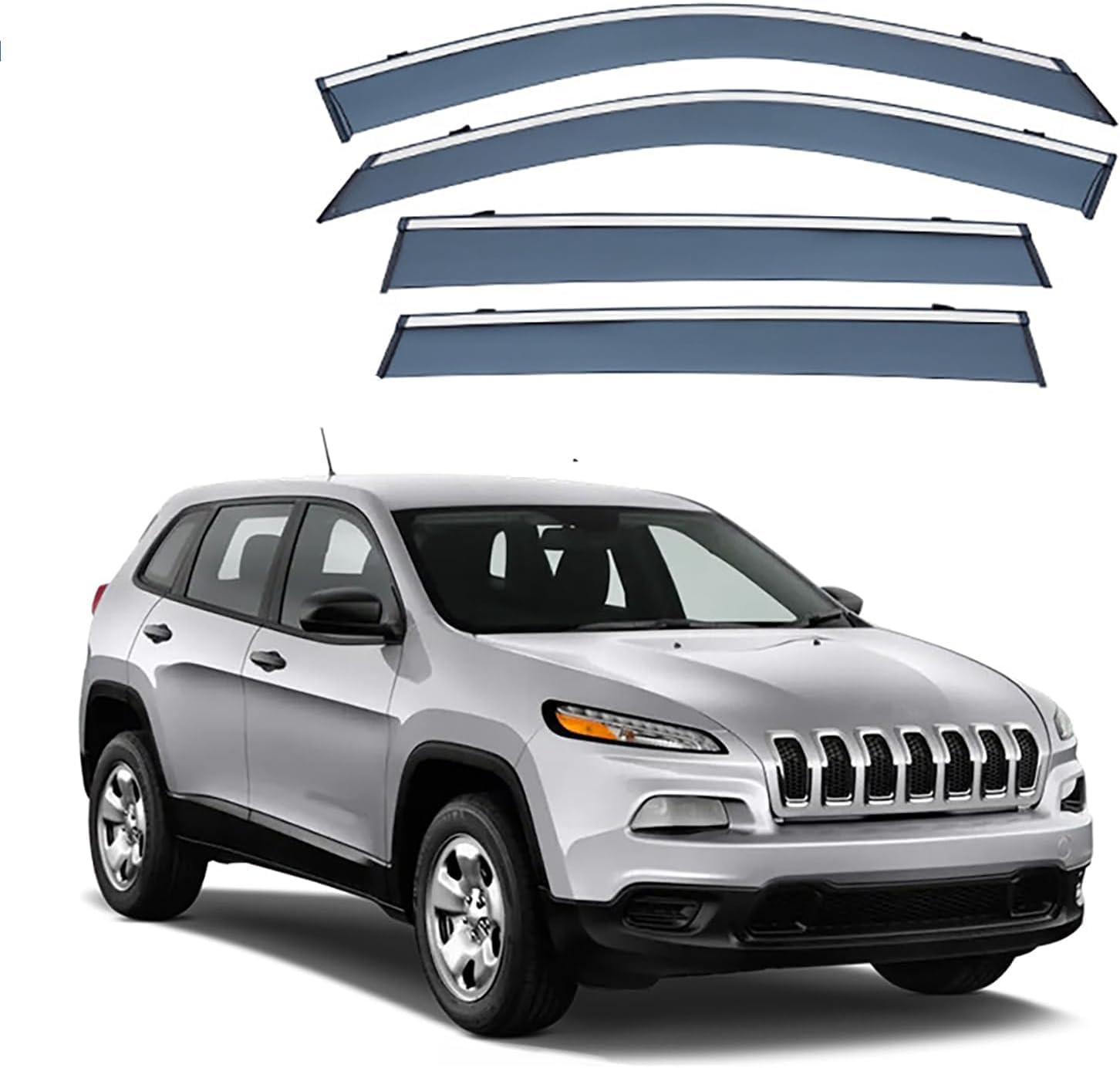LJlijing Fenster Windabweiser für Jeep Cherokee MK5-KL 2014-2020 2021 2022 2023+, Zubehör Regenabweiser Abweiser Deflektoren Regenschutz Regenabweiser Autofenster LJlijing Fenster Windabweiser für Jeep Cherokee MK5-KL 2014-2020 2021 2022 2023+, Zubehör Regenabweiser Abweiser Deflektoren Regenschutz Regenabweiser Autofenster von LJlijing