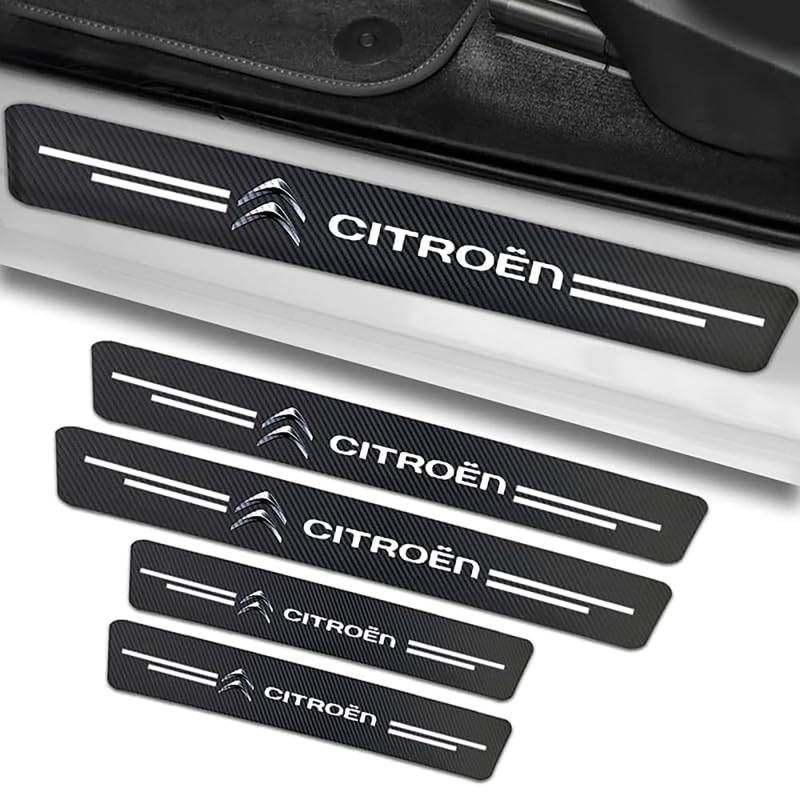 4Stück Auto Türeinstiegsschutz Aufkleber, für Citroen C1 C3 C4 C5 X DS3 DS4 DS5 C6 Picasso Aircross CCrosser Xsara Wasserdicht Kratzfest Türschweller Aufkleber Autotürschwellenleiste Dekor Zubehö von LKILFUWX