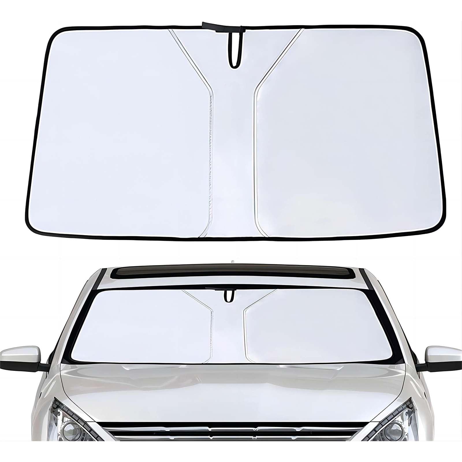 Sonnenschutz Auto Frontscheibe, Für Tesla Model 3 2017-2022 UV-Schutz Wärmeisolierter Sonnenschirm Auto Windschutzscheibe Sonnenschirm Regenschirm,S(140 * 70cm) von LKILFUWX