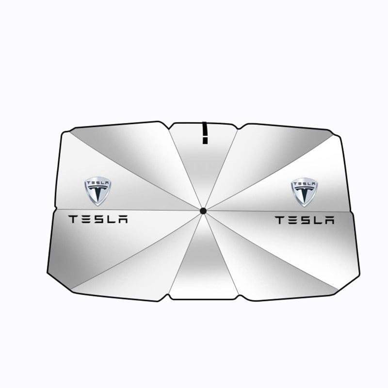 Sonnenschutz Auto Frontscheibe, Für Tesla Model3 ModelY 2018-2023 UV-Schutz Wärmeisolierter Sonnenschirm Auto Windschutzscheibe Sonnenschirm Regenschirm von LKILFUWX