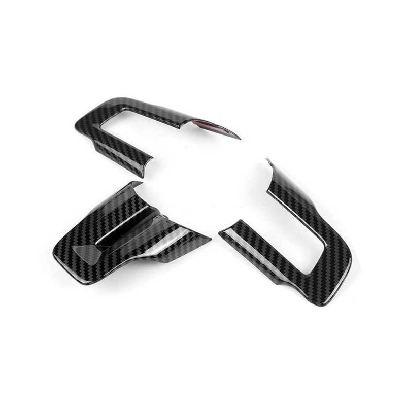 Cubierta Interior Automóvil Panel Für Ford Für Mustang 2015 2016 2017 2018 2019 2020 2021 2022 Auto Zubehör Dekoration 3Pcs Carbon Fiber Lenkrad Abdeckung Trim Decoración Coche von LKRGBXA