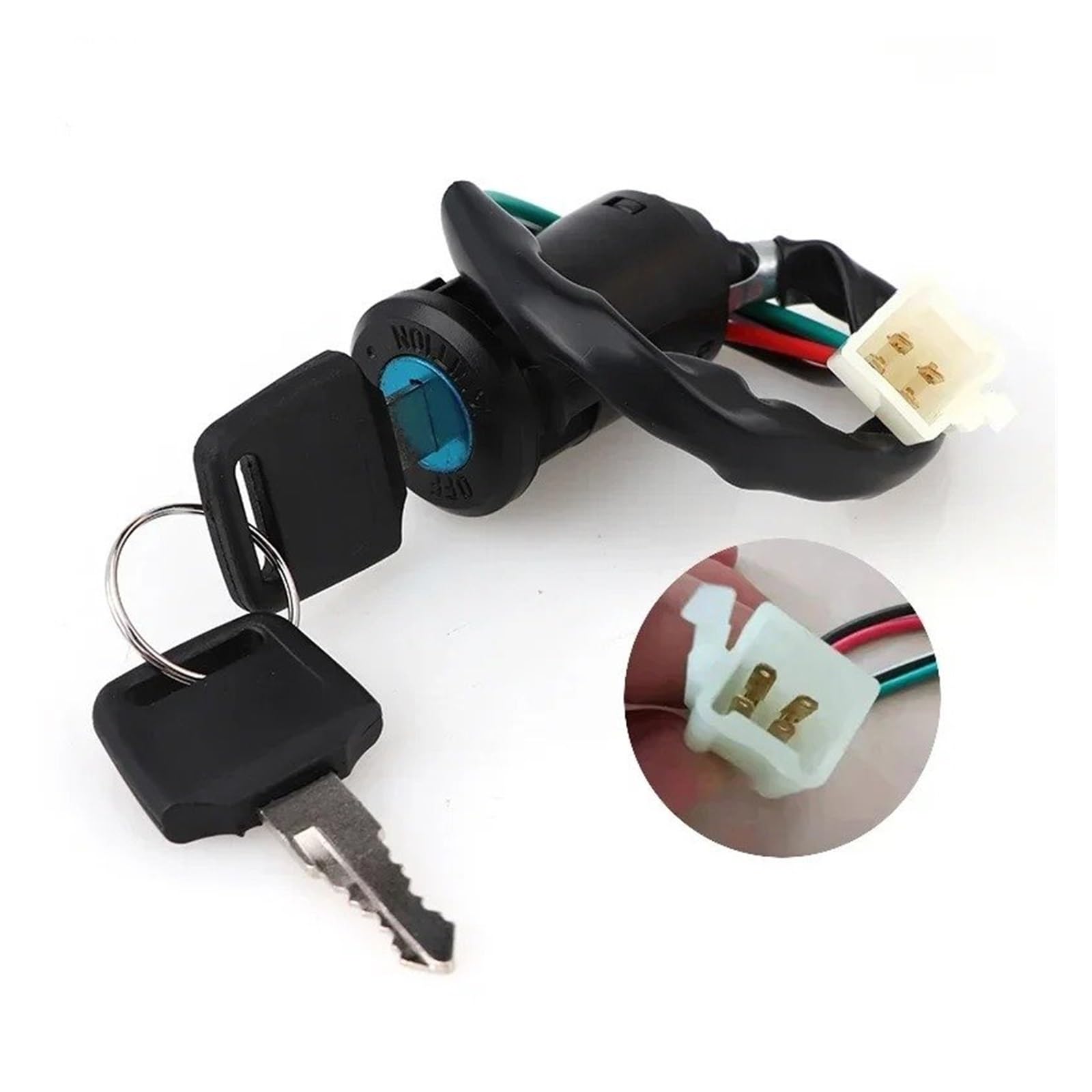 Motorradzündgerät Universal 4 Pin Lock Schlüssel Zündung Schalter Ersatz Für 50cc 70cc 90cc 110cc 125cc ATV Kart Quad Bike Zündspule(A) von LKRGBXA