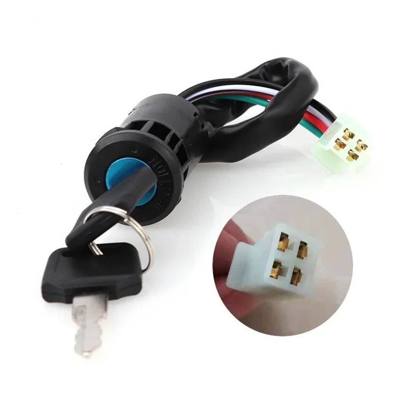 Motorradzündgerät Universal 4 Pin Lock Schlüssel Zündung Schalter Ersatz Für 50cc 70cc 90cc 110cc 125cc ATV Kart Quad Bike Zündspule(C) von LKRGBXA