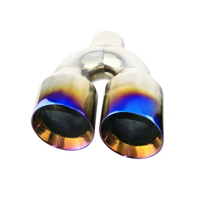 Schalldämpfer Spitze 1 STÜCKE Auto Dekoration Zubehör Edelstahl Kehle Rohr 63mm Bis 102mm Doppel Auspuff Spitze Slant Auspuffblende Auto von LKRGBXA