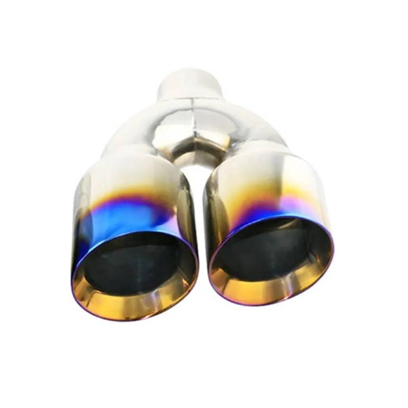 Schalldämpfer Spitze 1 STÜCKE Auto Dekoration Zubehör Edelstahl Kehle Rohr 63mm Bis 102mm Doppel Auspuff Spitze Slant Auspuffblende Auto von LKRGBXA