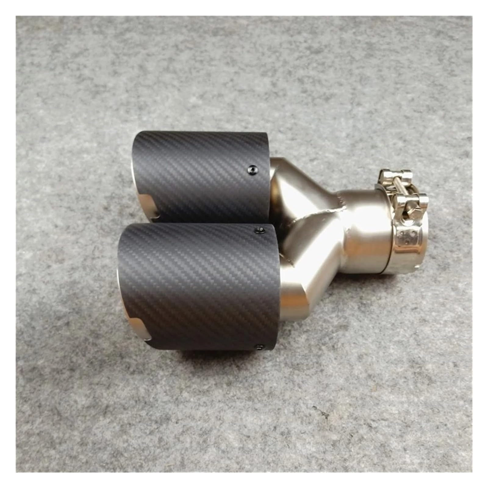 Schalldämpfer Spitze 1 Stück Y Modell Dual Auspuff Tipps End Rohre Carbon Schalldämpfer Tipps Auto Styling Matte Universal Auspuffblende Auto von LKRGBXA