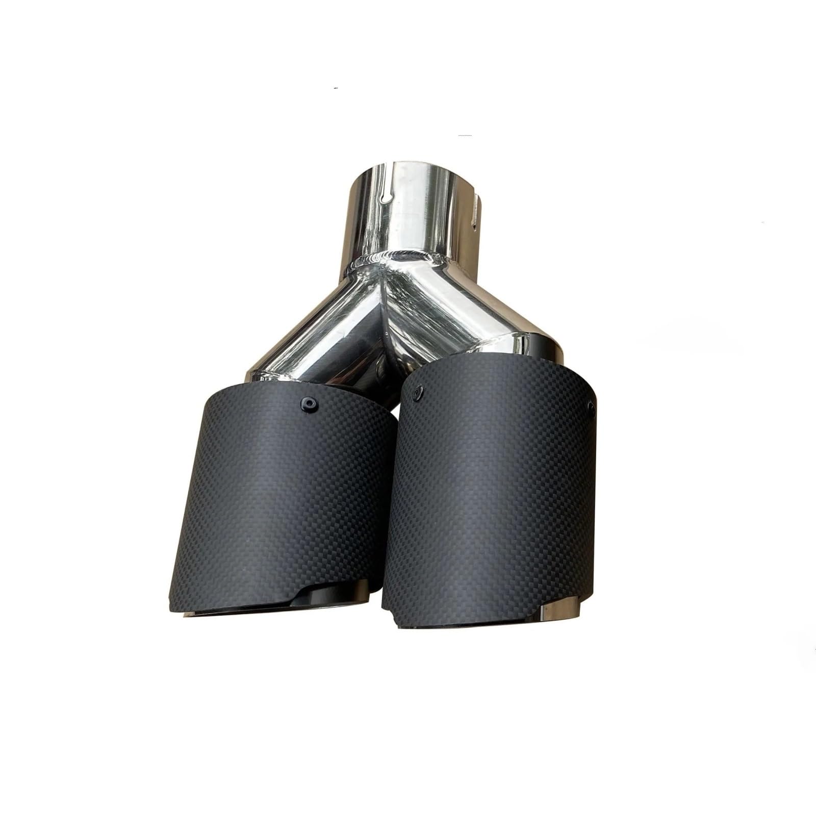 Schalldämpfer Spitze 1PC Automobil Universal Y-Form Doppel-Outlet Carbon Fiber Auspuffspitze Edelstahl Rohr Muffel Matte Ausgang Auspuffblende Auto von LKRGBXA