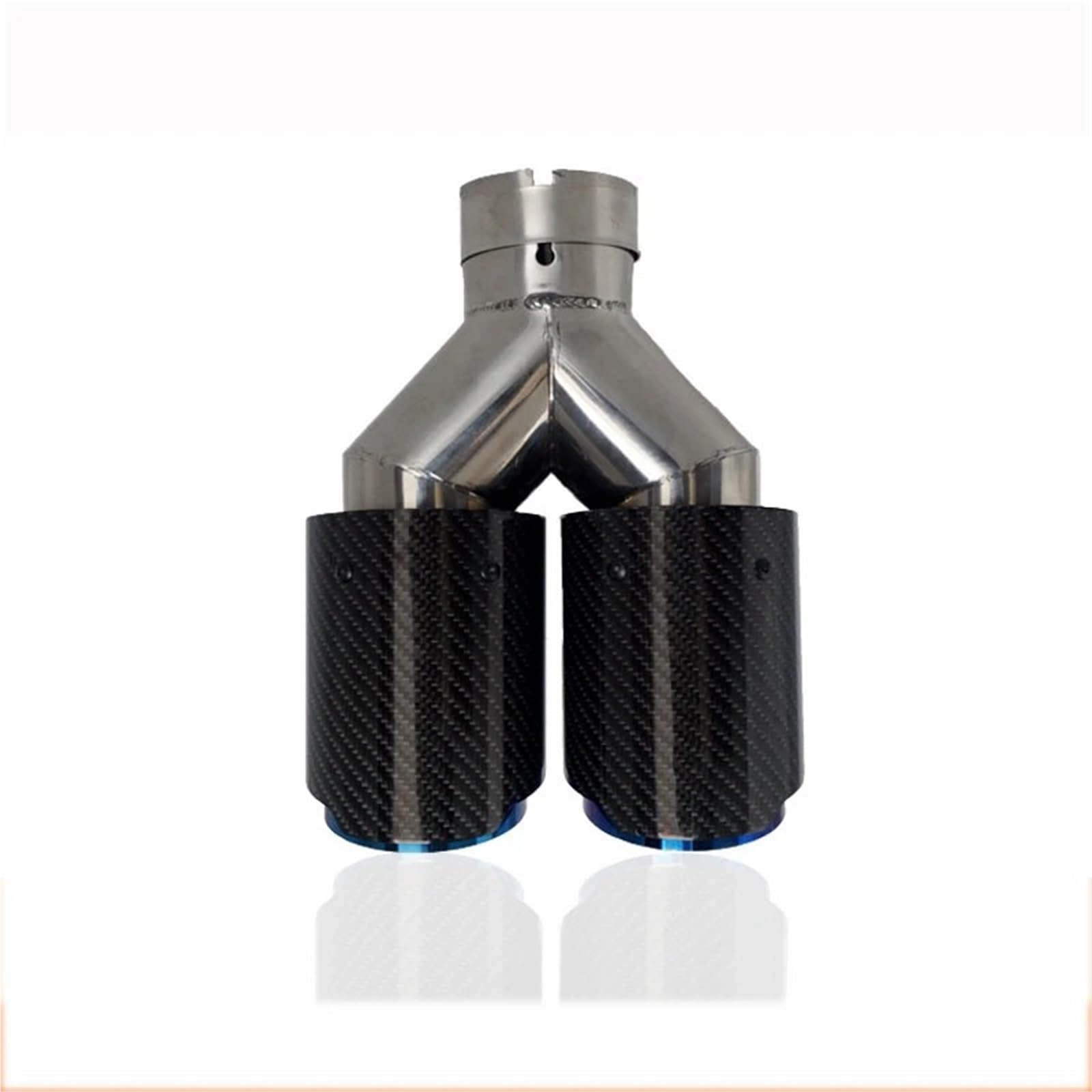 Schalldämpfer Spitze 1Pcs 2.5 "Inlet 63mm Doppel Auspuff Spitze Carbon Auto Auspuffrohr Hinten Spitze 3.5" Outlet Auspuffblende Auto von LKRGBXA