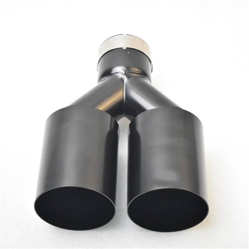 Schalldämpfer Spitze 304 Edelstahl Autoteile Universal Dual Hinten Auspuff Endrohr Elektrophorese Schwarz Schalldämpfer Outlet Spitze Auspuffblende Auto von LKRGBXA