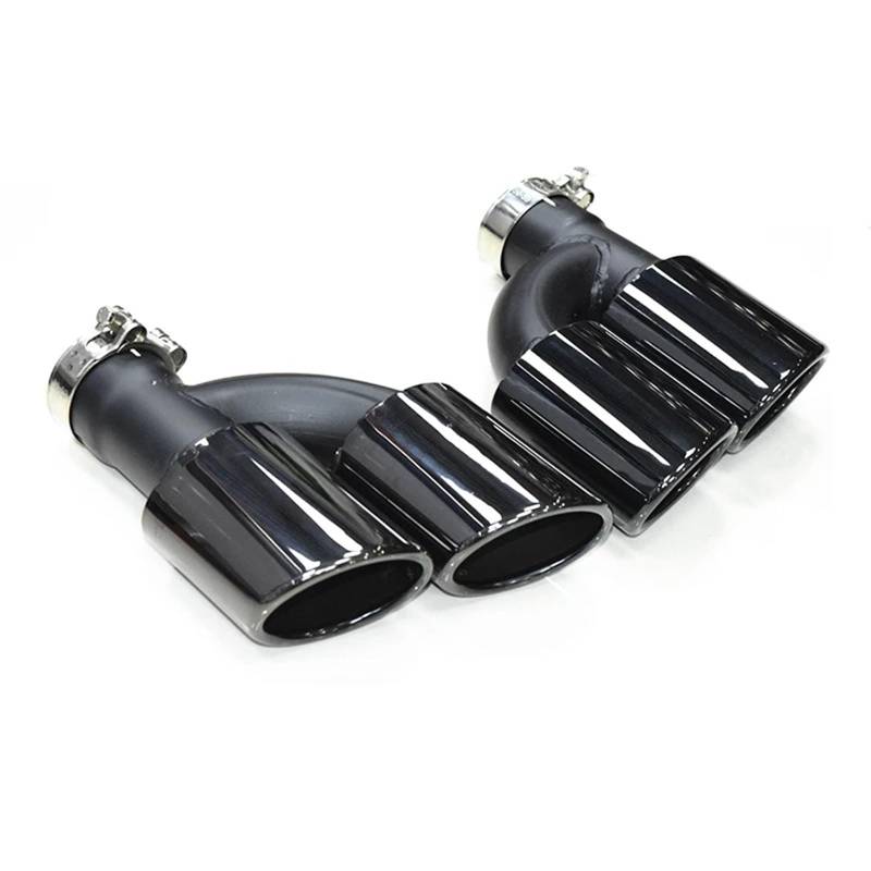 Schalldämpfer Spitze Für A4 Für A5 Für A6 Für A7 Upgrade S4 S5 S6 S7 1 Paar Vier-Auslass-Endrohre Edelstahl Schwarz Schalldämpfer Auspuffanlage Auspuffblende Auto von LKRGBXA