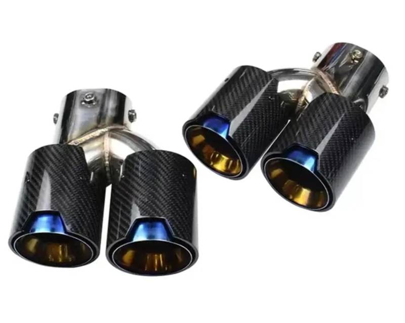 Schalldämpfer Spitze Für G23 M440i G20 G21 M340i G42 M240i 2021 2022 2023 1 Paar Auspuffblenden Glänzend Silber 4 Outlet Carbon Fiber Head Auspuffblende Auto von LKRGBXA